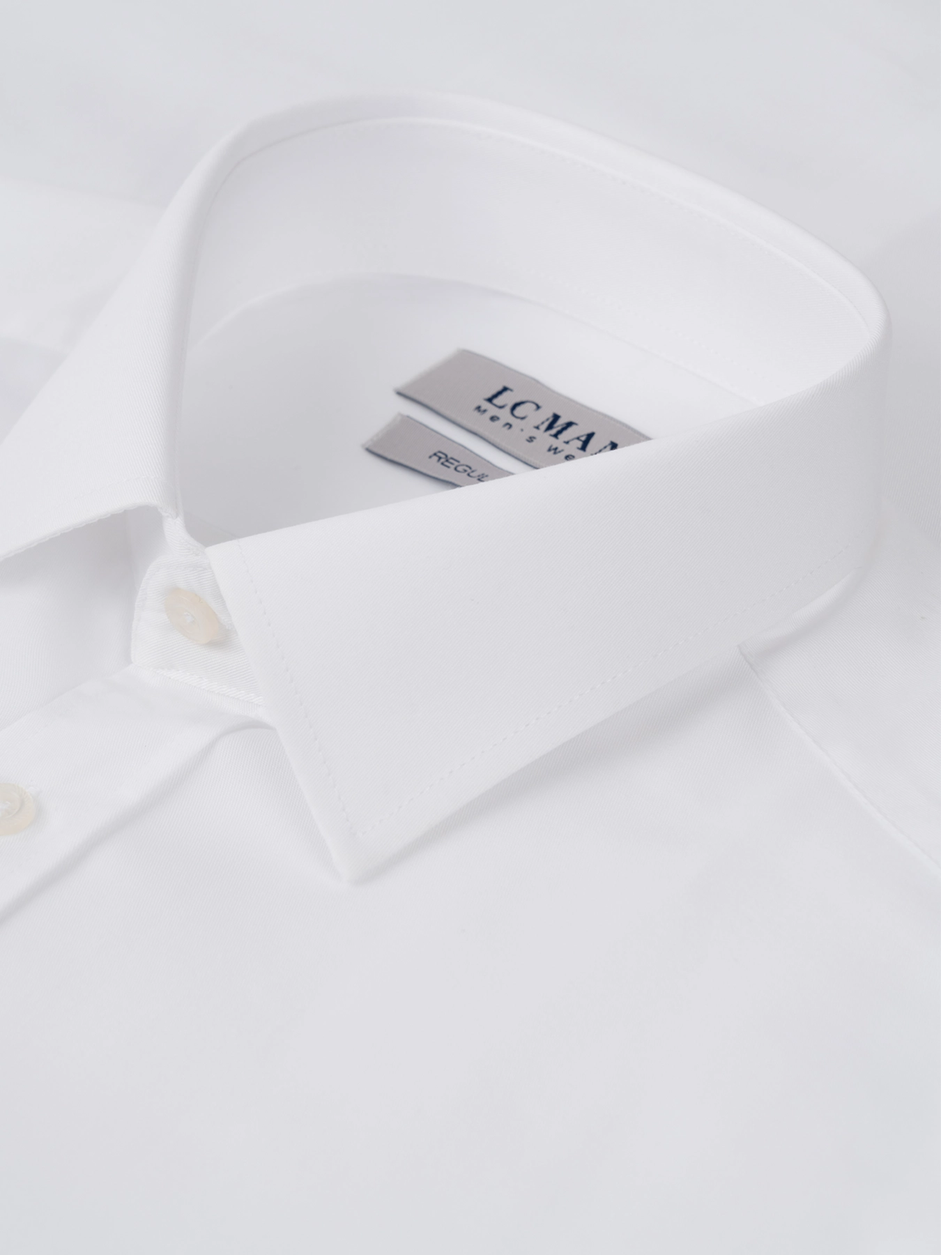 پیراهن آستین بلند سفید ساده ال سی من 75