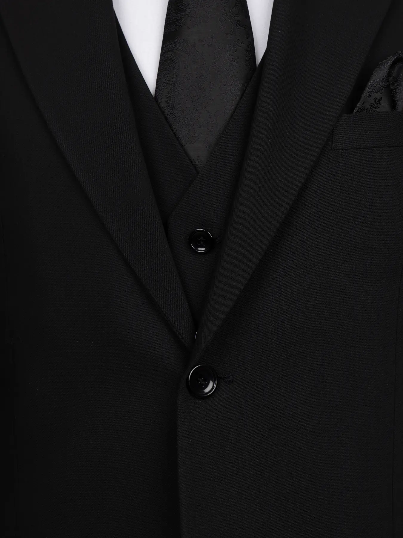 کت و شلوار و ژیله مشکی ال سی من 85