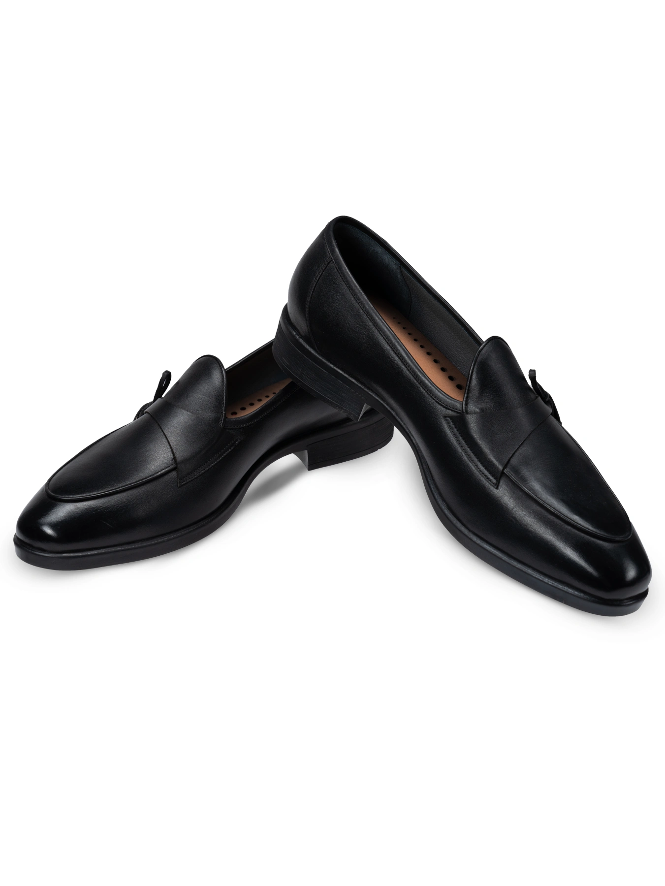 کفش چرم مشکی بدون بند 72