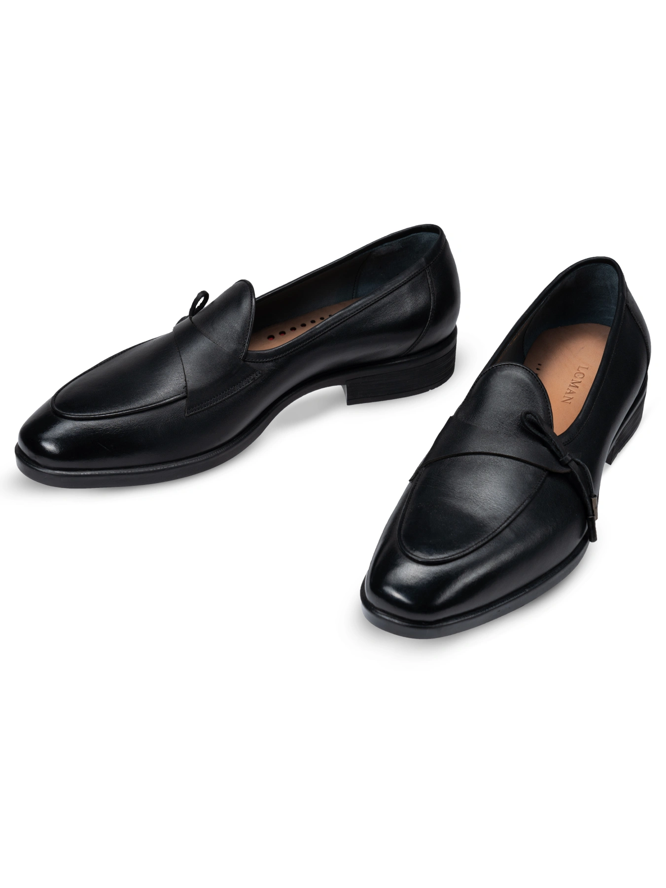 کفش چرم مشکی بدون بند 72