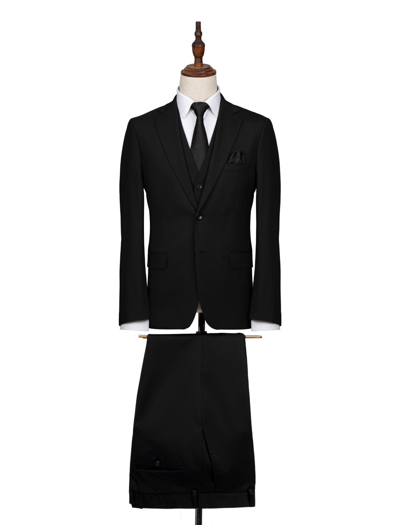 کت و شلوار و ژیله مشکی ال سی من 87