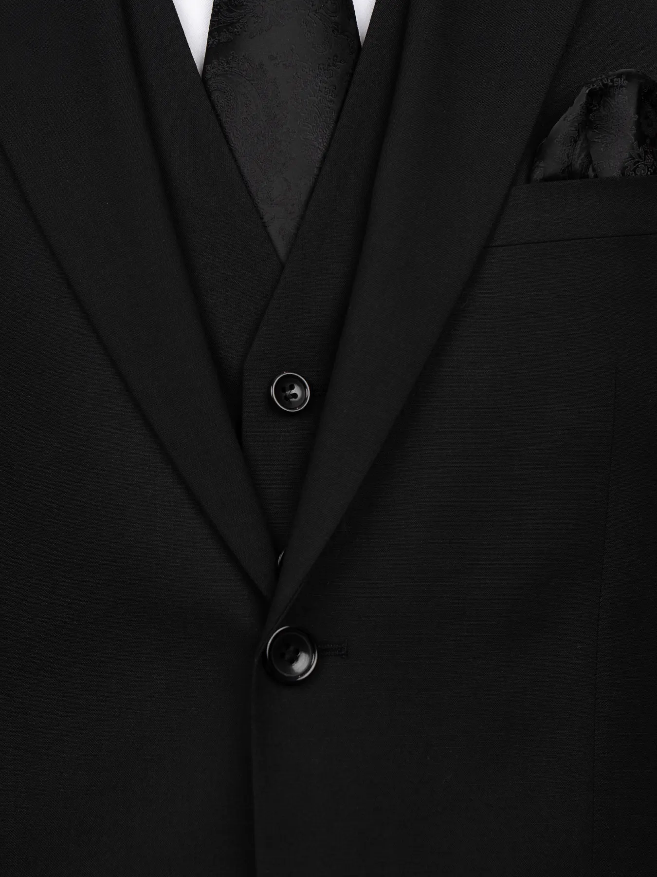 کت و شلوار و ژیله مشکی ال سی من 87