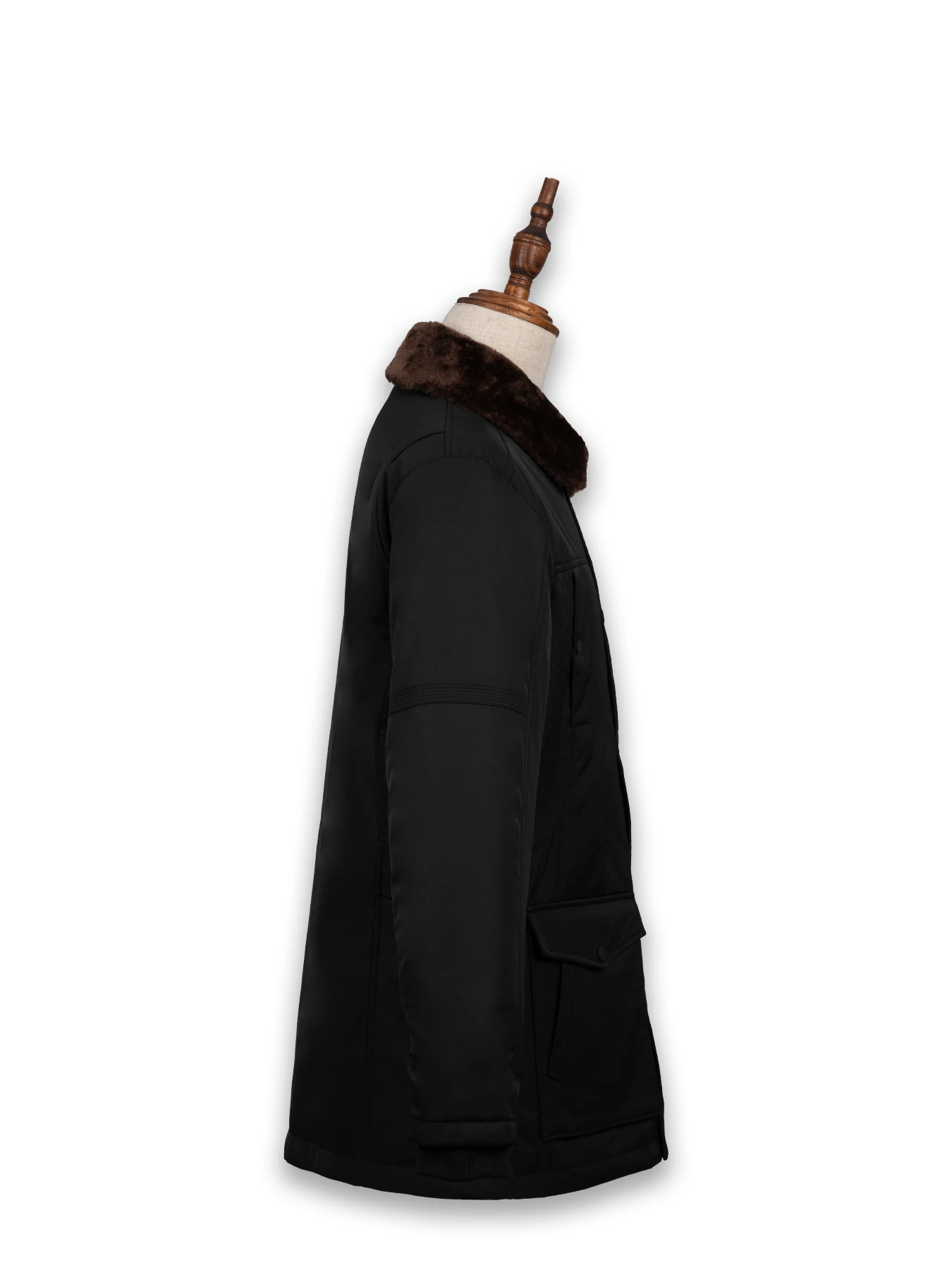 کاپشن مشکی یقه شکاری ال سی من 