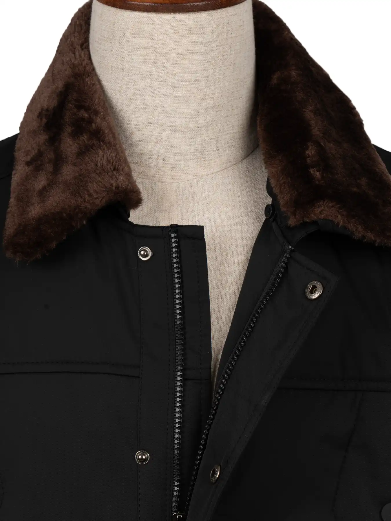 کاپشن مشکی یقه شکاری ال سی من 