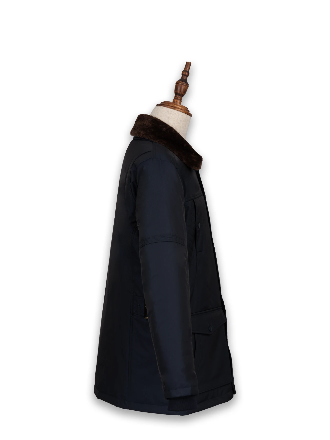 کاپشن سرمه ای یقه شکاری ال سی من 97