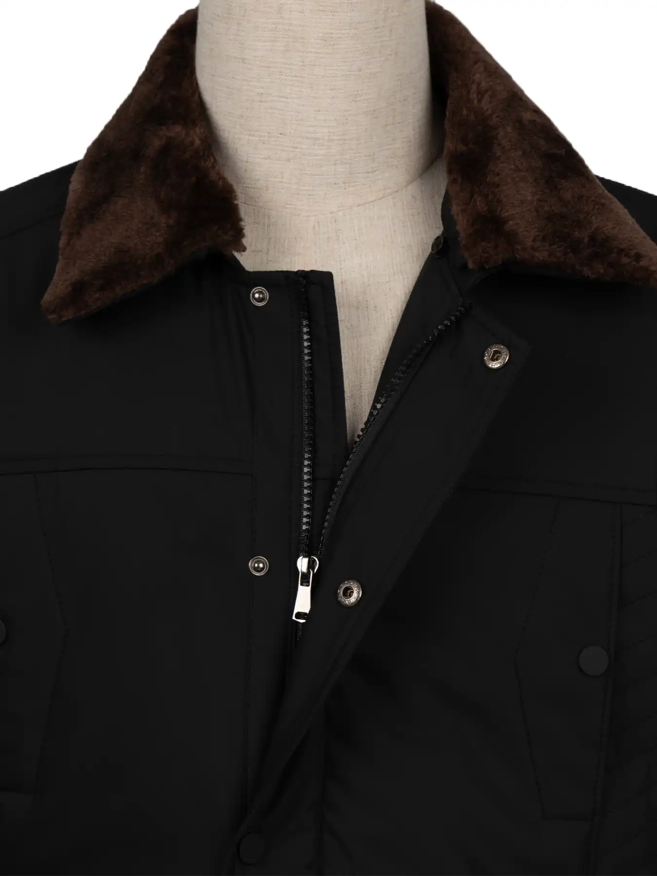 کاپشن یقه شکاری مشکی ال سی من 94