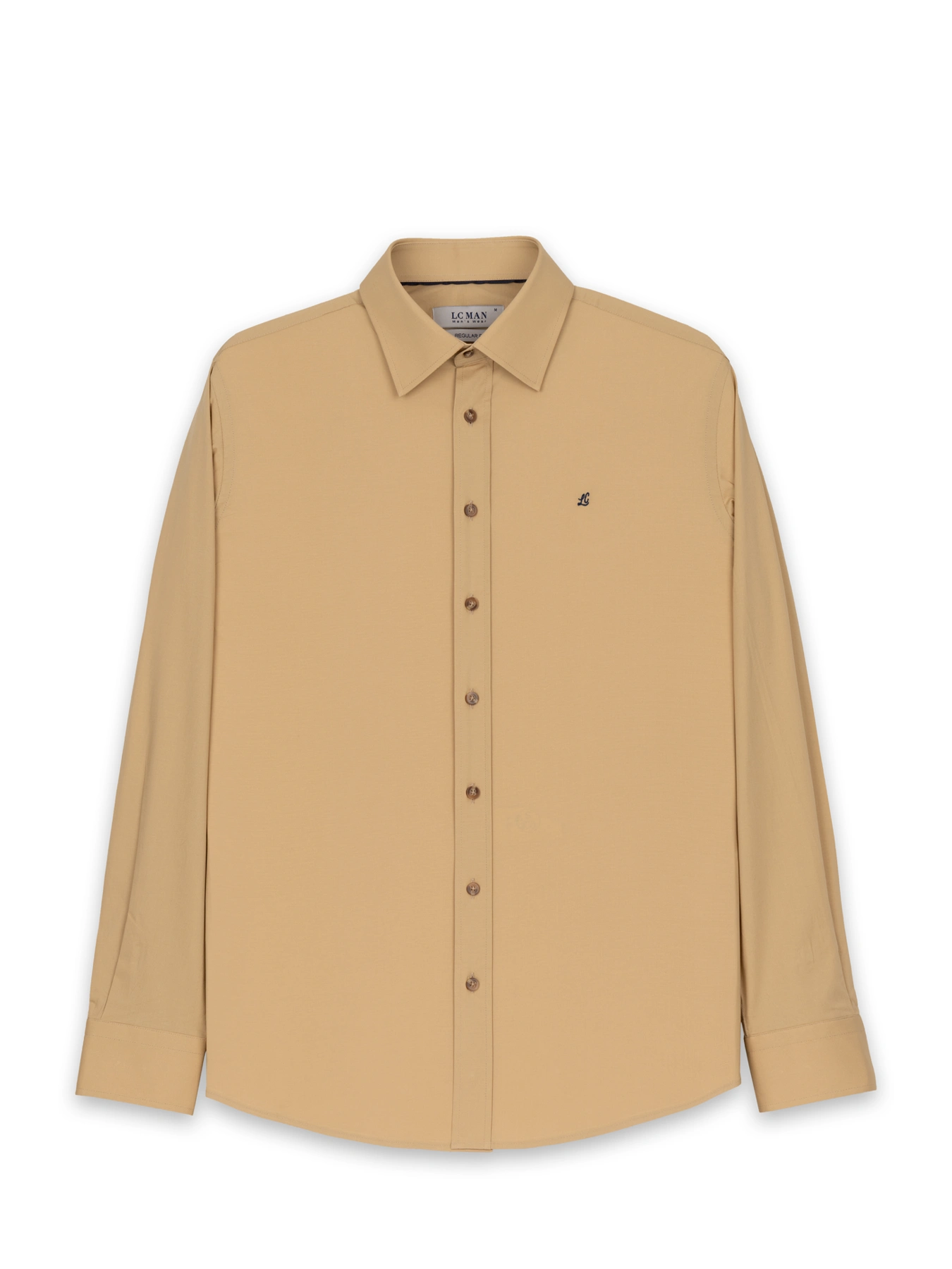 پیراهن آستین بلند نخودی ال سی من 81