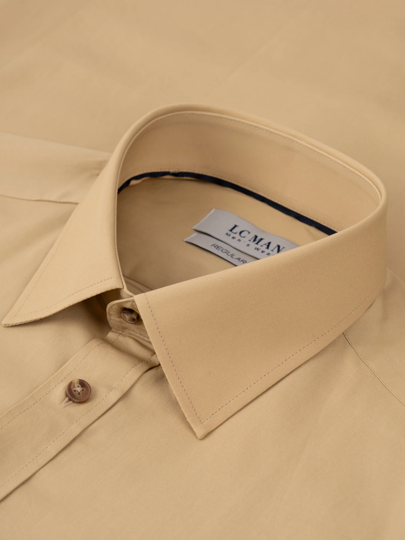 پیراهن آستین بلند نخودی ال سی من 81