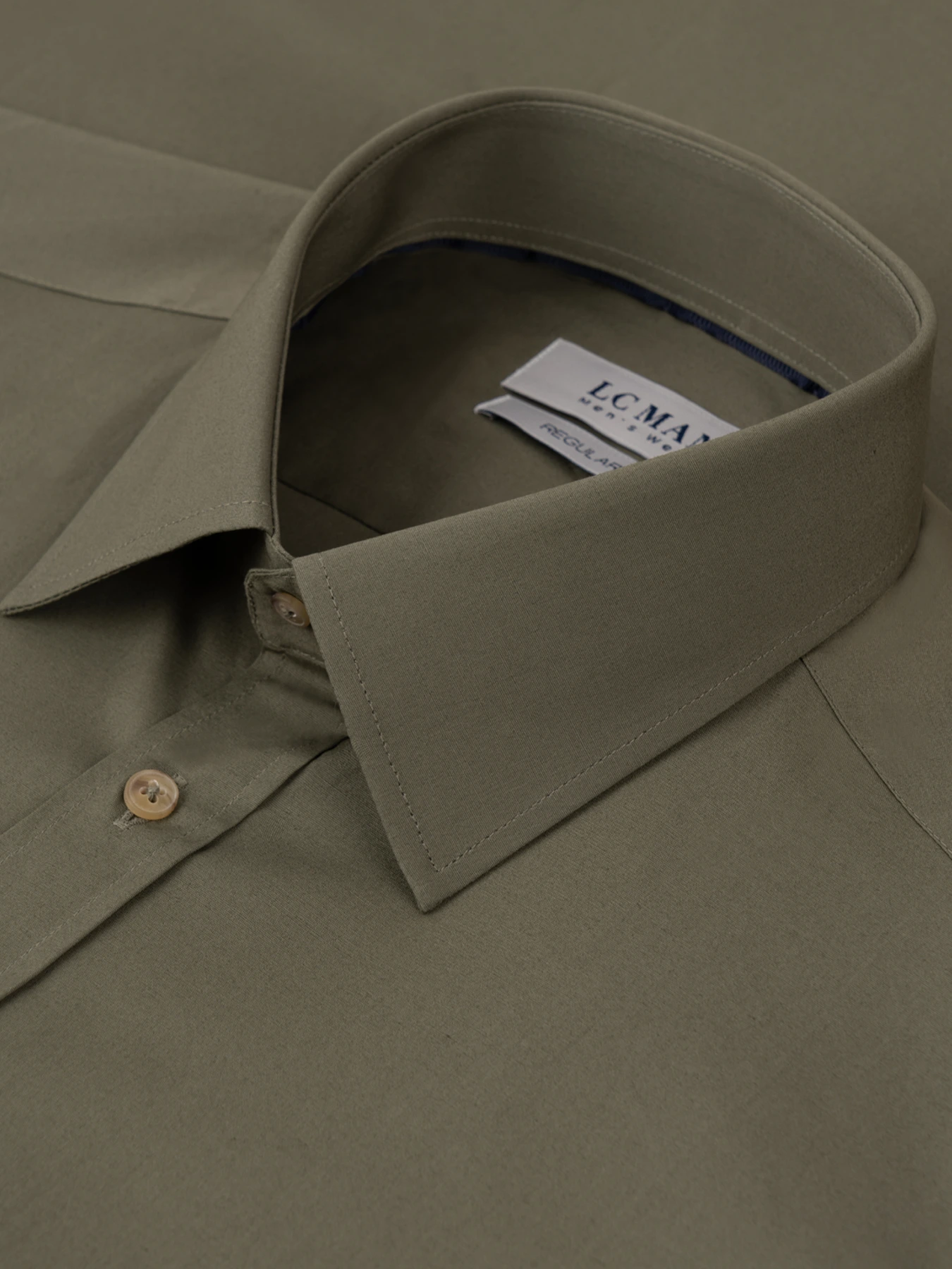 پیراهن آستین بلند سبز ساده ال سی من 81