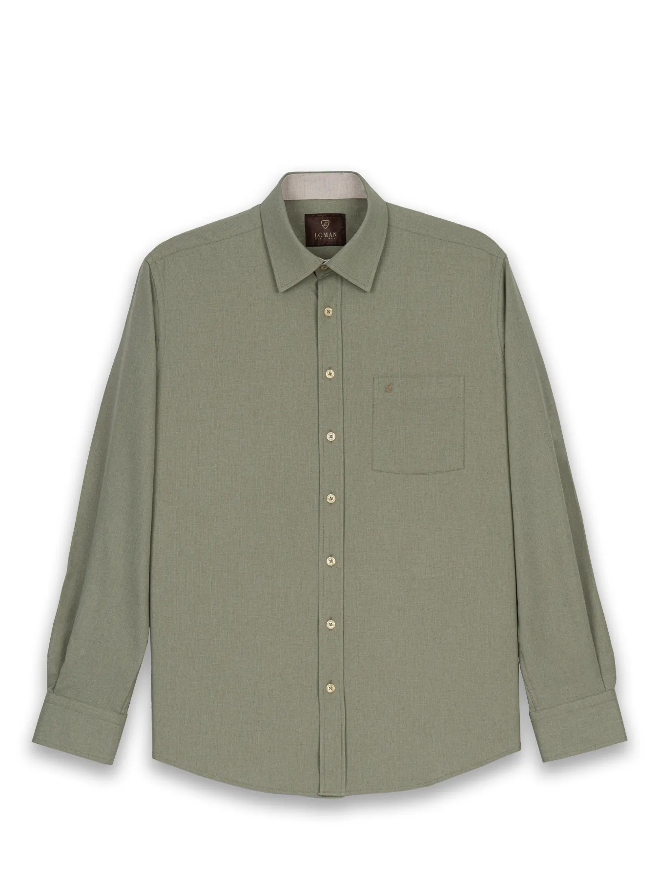 پیراهن آستین بلند زیتونی ال سی من 16