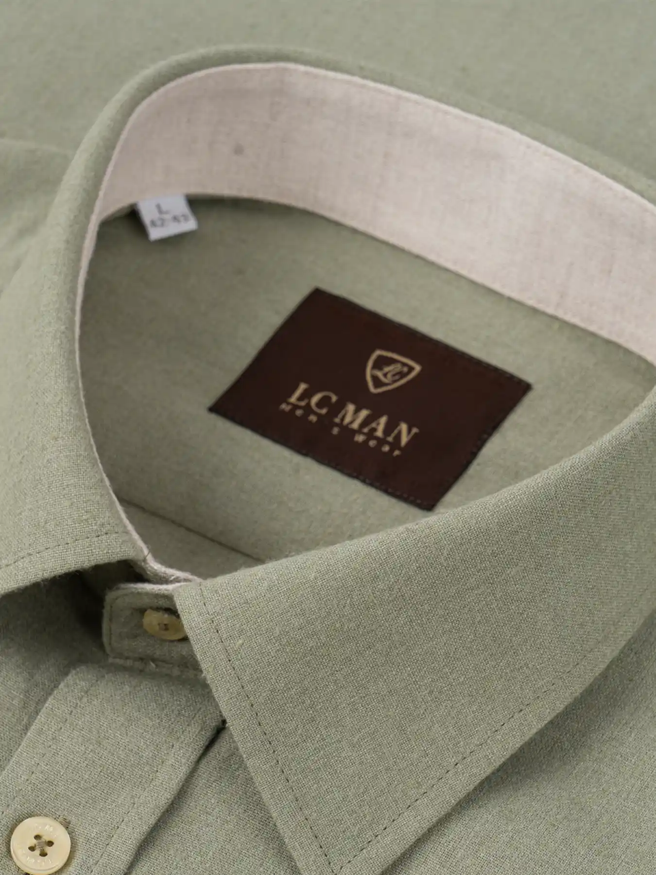 پیراهن آستین بلند زیتونی ال سی من 16