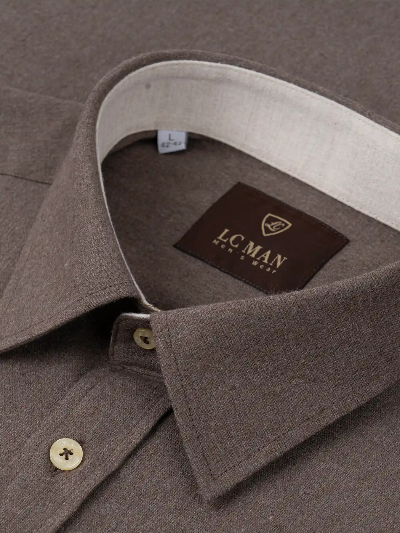 پیراهن قهوه ایی آستین بلند ال سی من 16