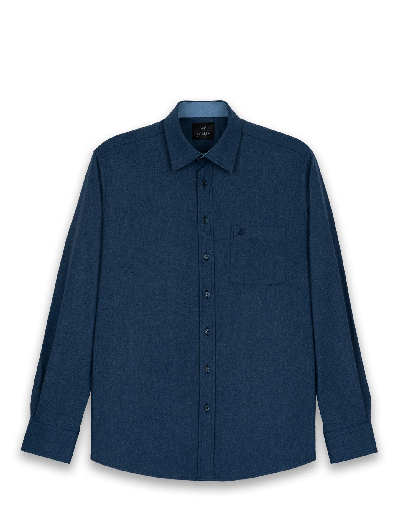 پیراهن آبی تیره آستین بلند ال سی من 16