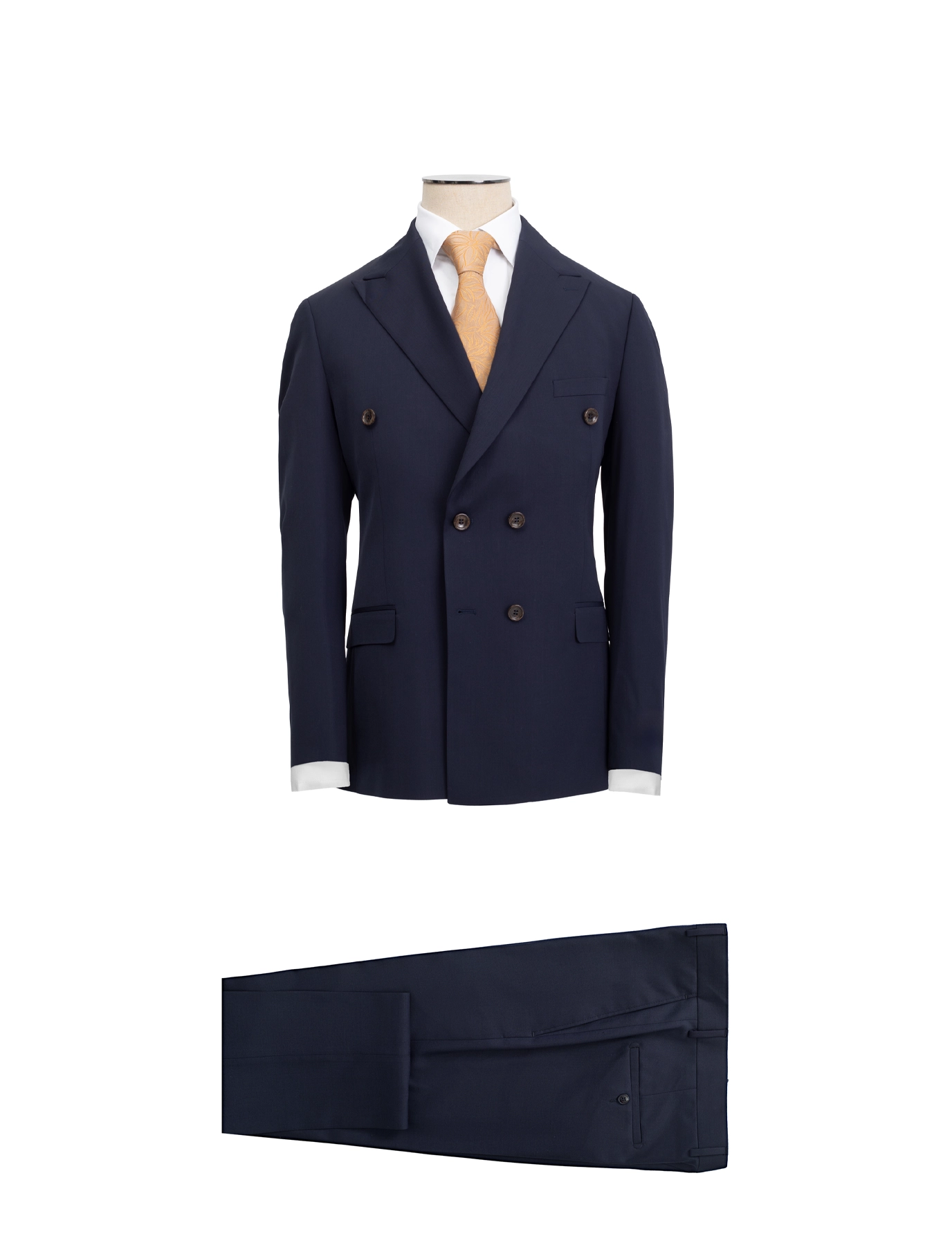 کت و شلوار دبل برست سرمه ای تیره ال سی من 33