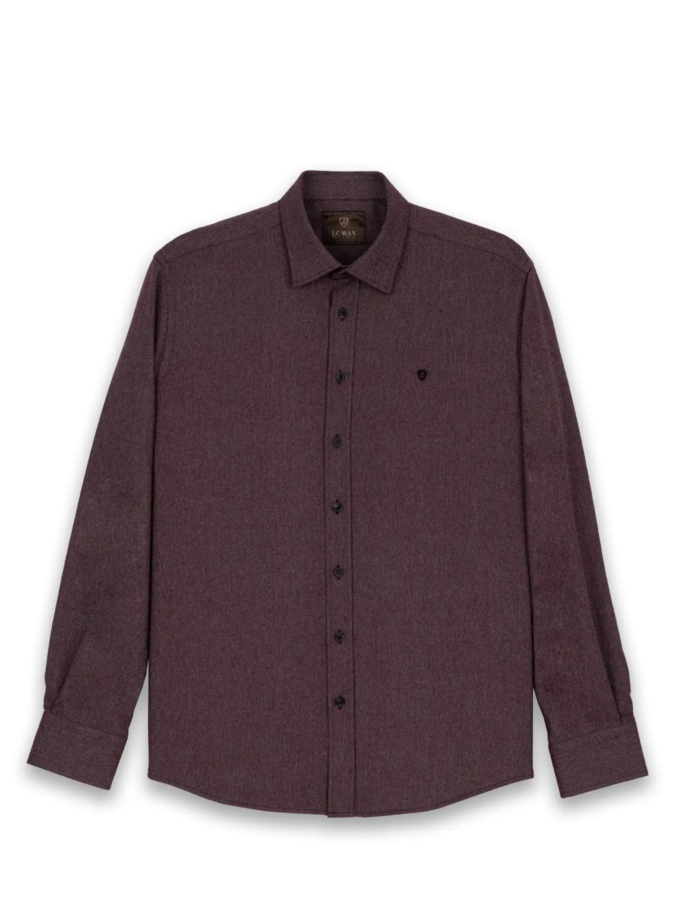 پیراهن طرح دار زرشکی آستین بلند ال سی من 17