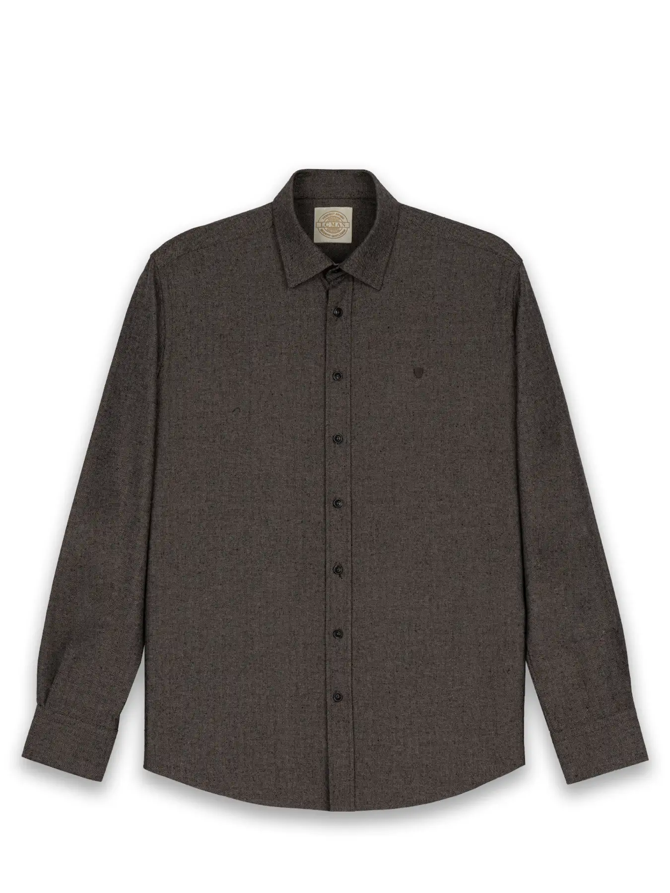 پیراهن طرح دار قهوه ایی آستین بلند ال سی من 17