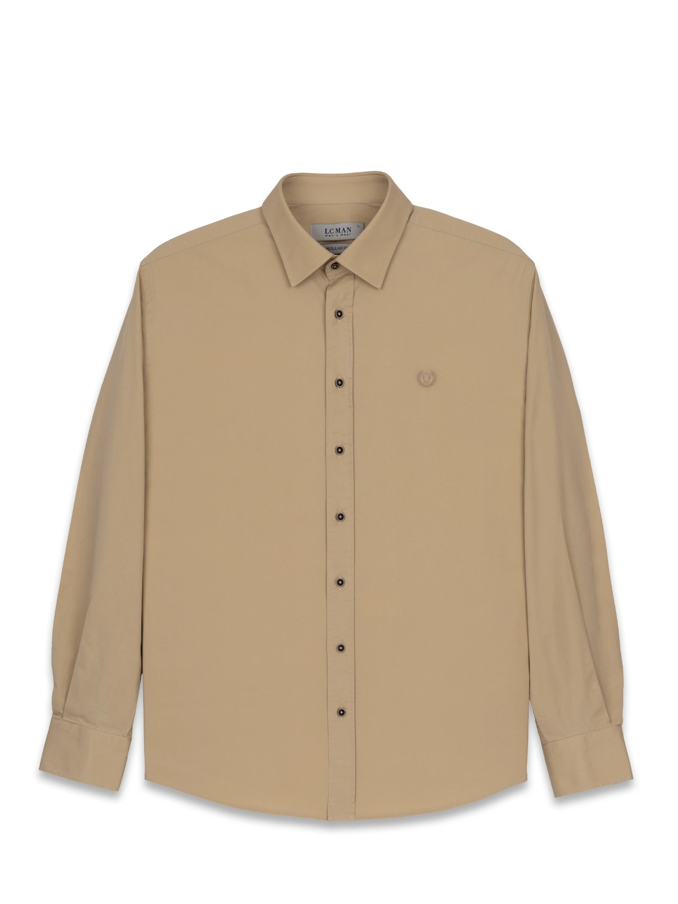 پیراهن آستین بلند کرم ساده ال سی من 24