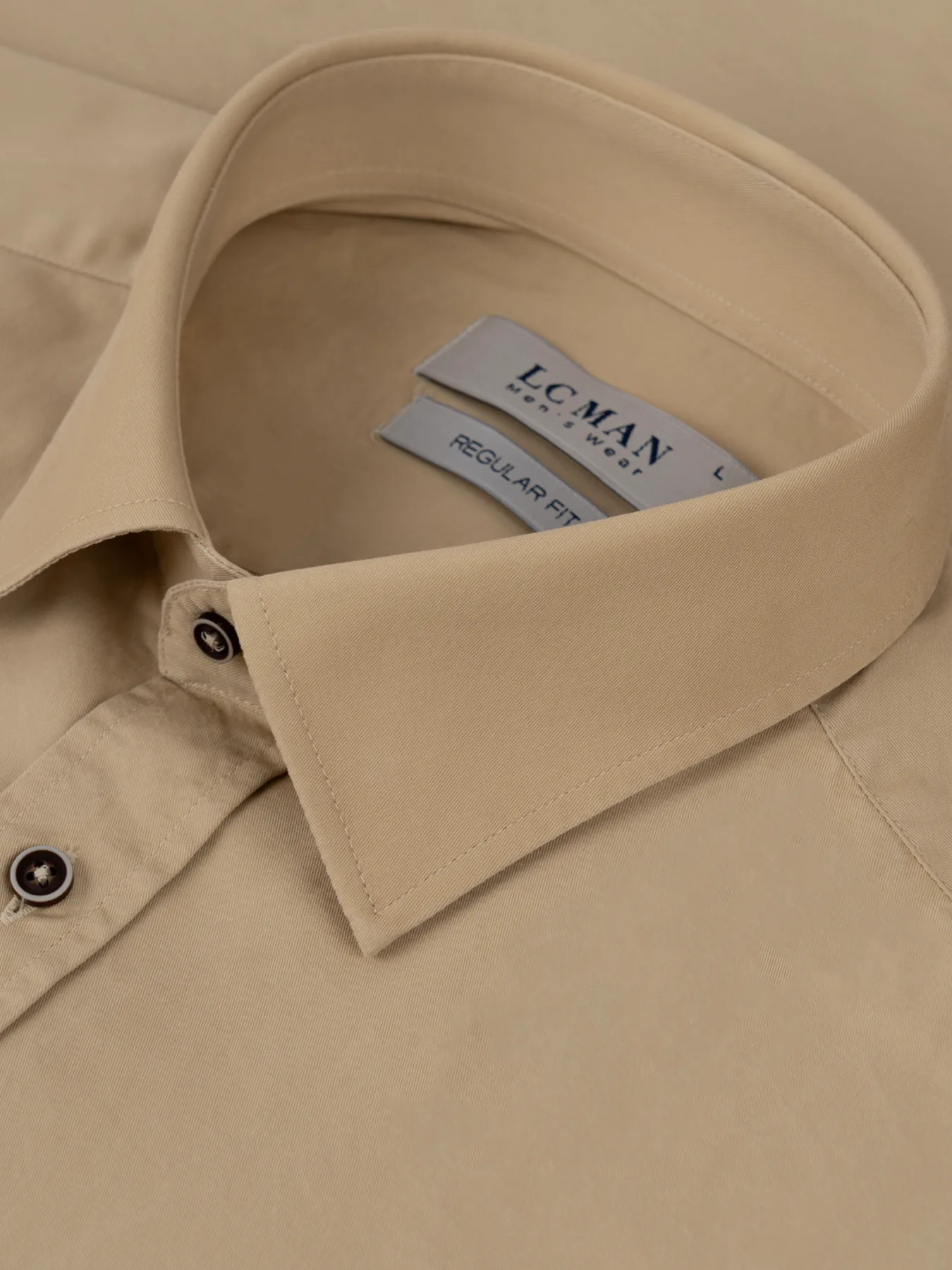 پیراهن آستین بلند کرم ساده ال سی من 24