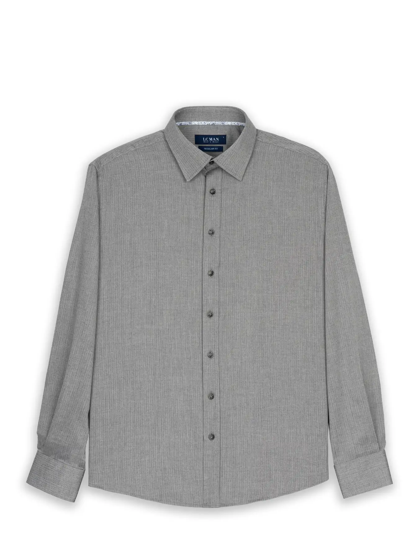 پیراهن آستین بلند طوسی طرح دار ال سی من 14