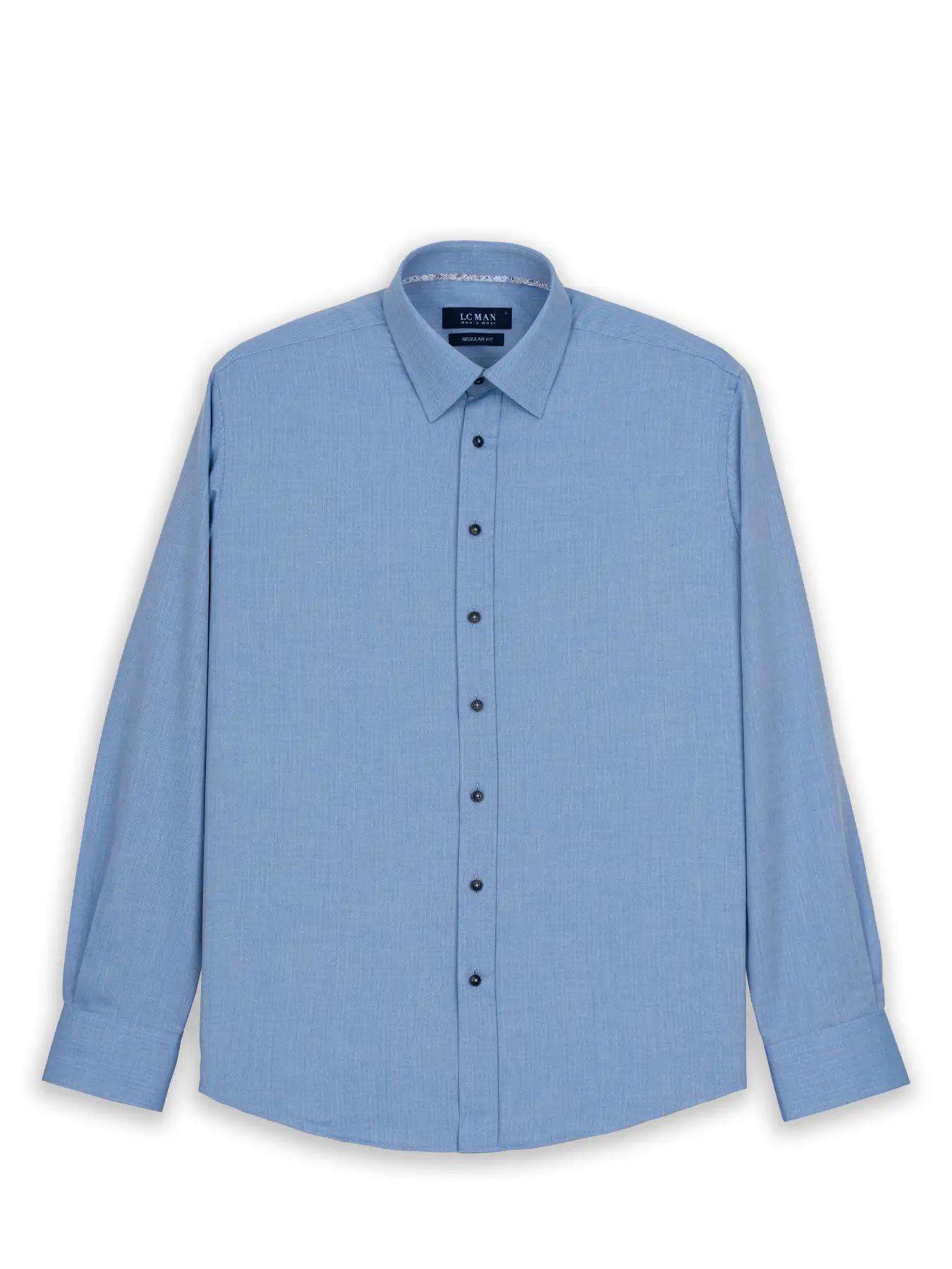 پیراهن آستین بلند آبی طرح دار ال سی من 14