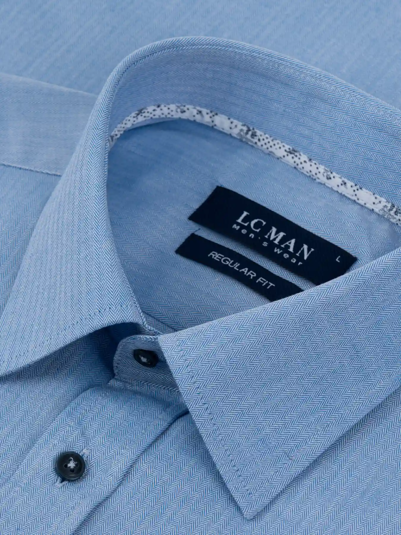 پیراهن آستین بلند آبی طرح دار ال سی من 14