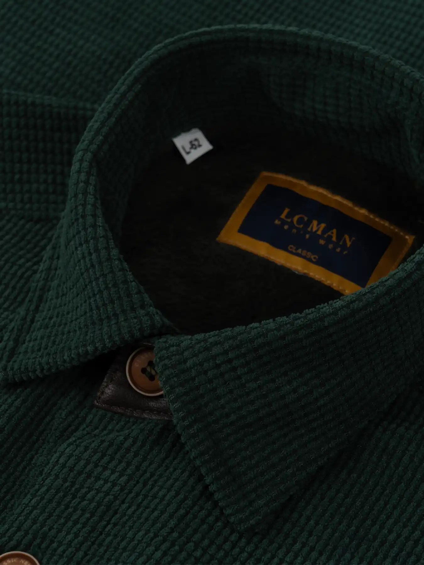 کاپشن سبز ال سی من یقه پهن 