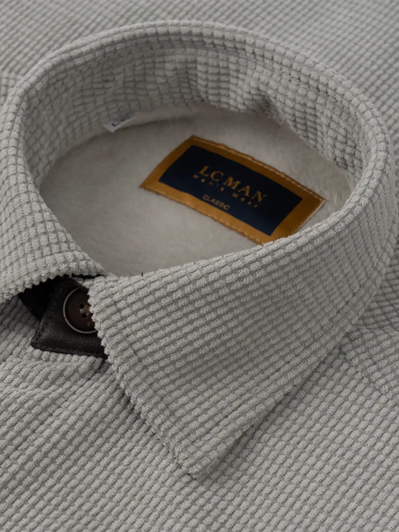 کاپشن طوسی ال سی من یقه پهن