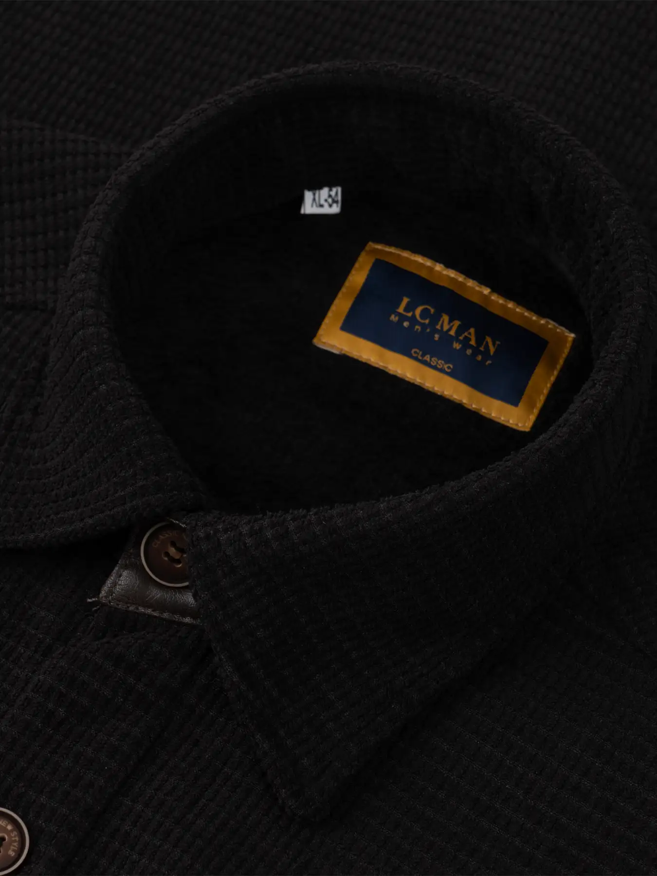 کاپشن مشکی ال سی من یقه پهن