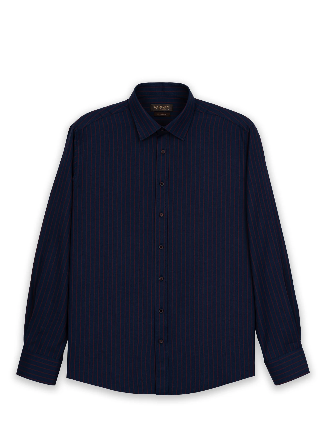 پیراهن آستین بلند سرمه ای راه راه ال سی من 56