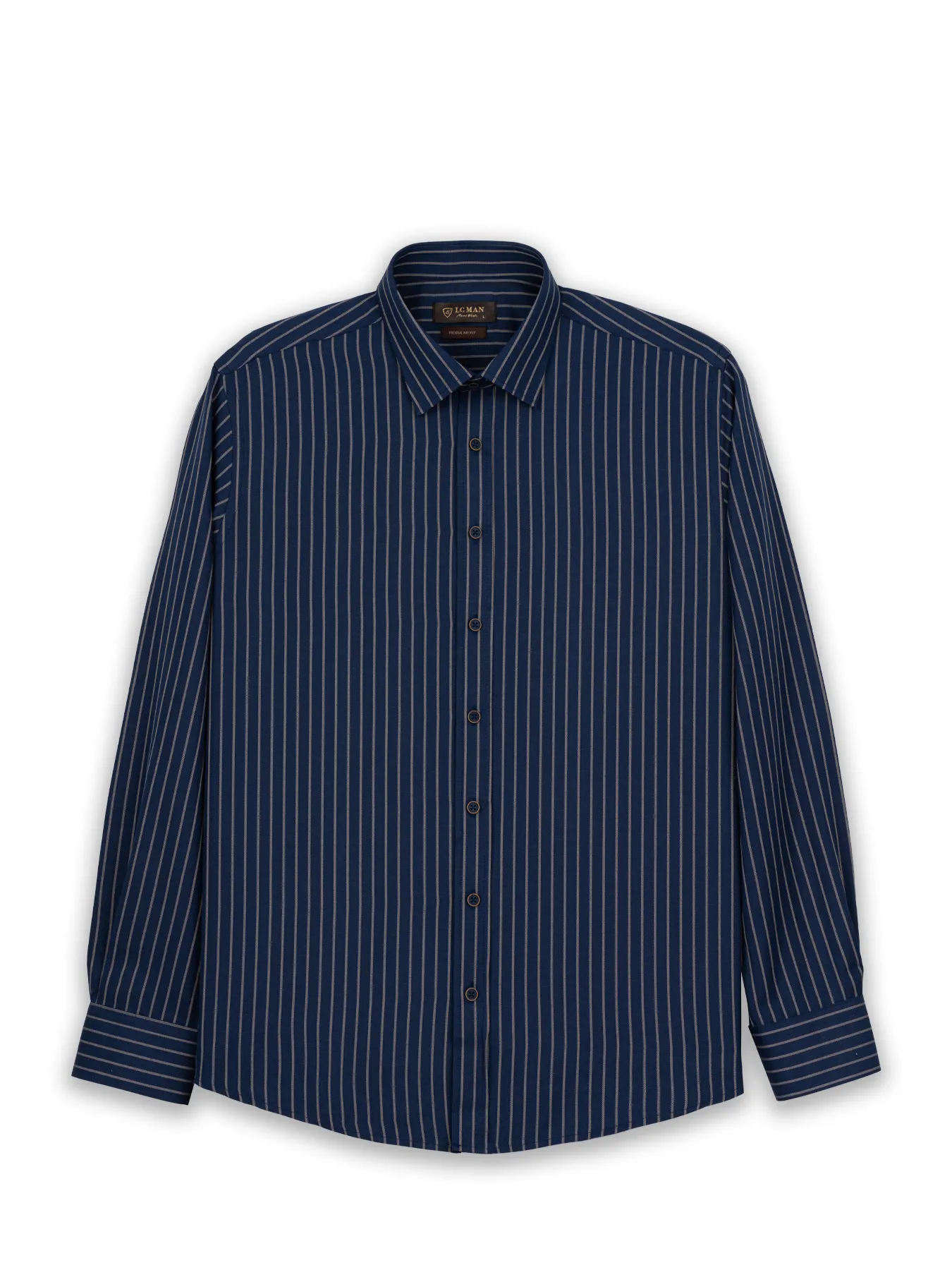 پیراهن آستین بلند سرمه ای راه راه ال سی من 56