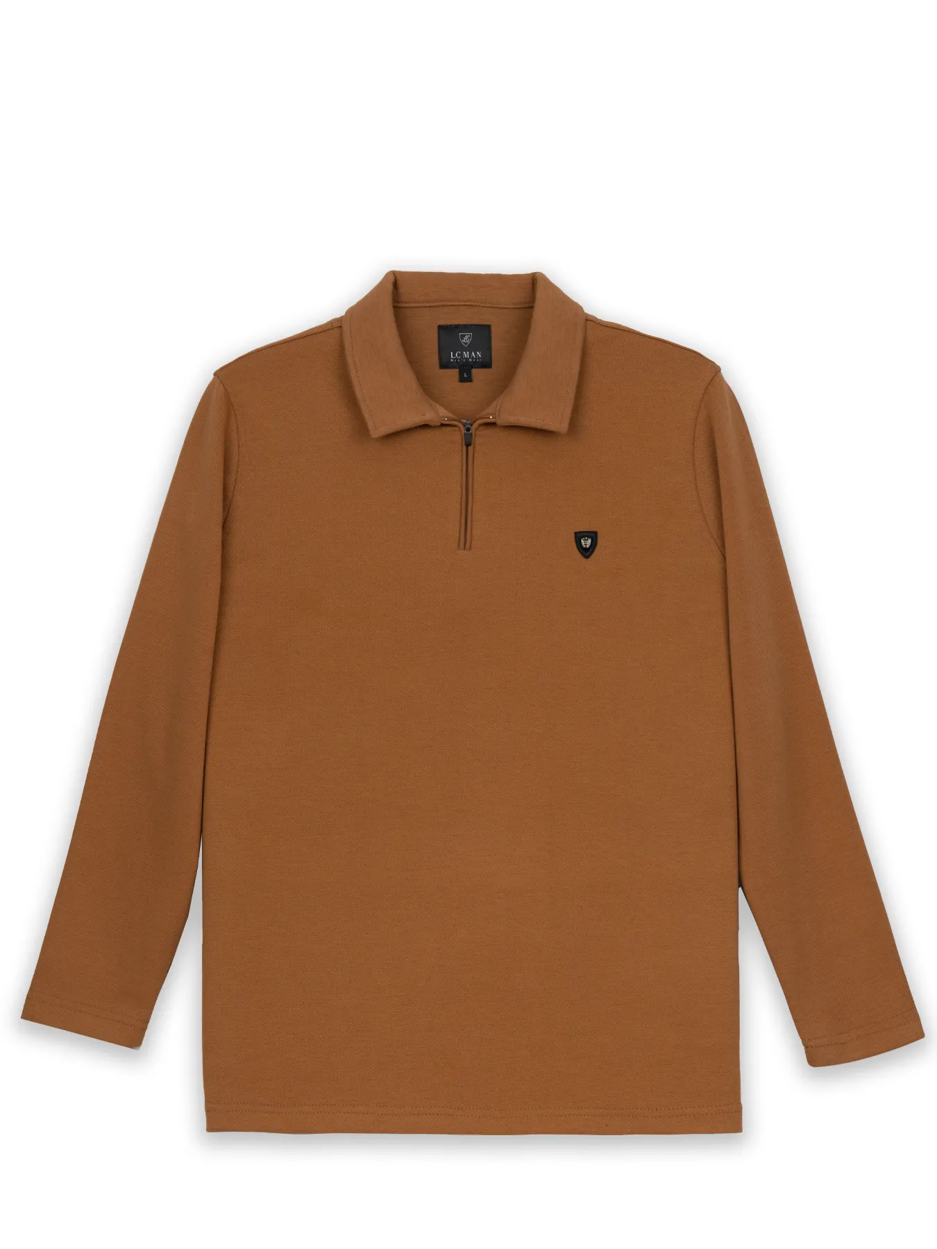 پلیور یقه شکاری قهوه ای روشن ال سی من 69