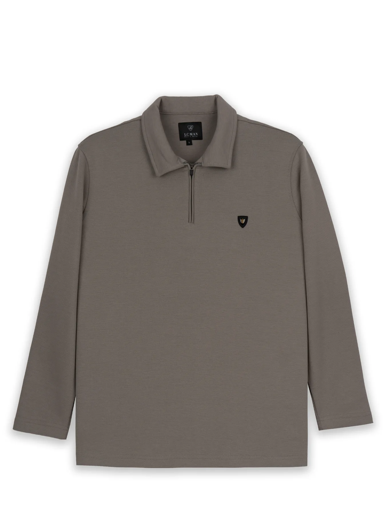 پلیور یقه شکاری طوسی ال سی من 69