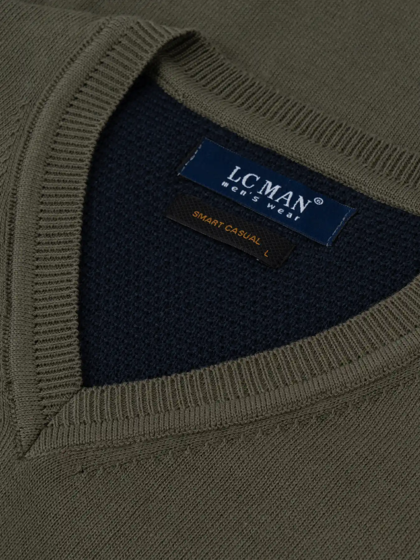 ژیله بافت یقه هفت ساده سبز زیتونی