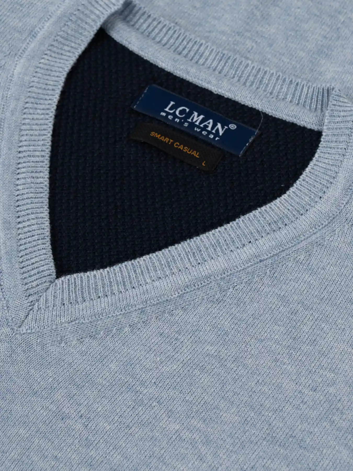 ژیله بافت یقه هفت ساده آبی