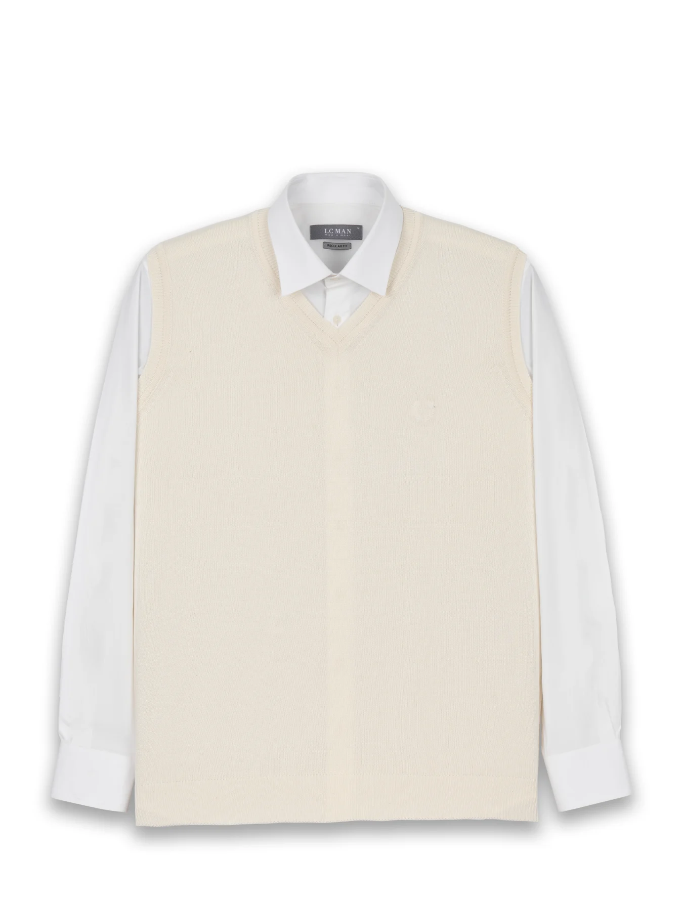 ژیله بافت یقه هفت ساده شیری