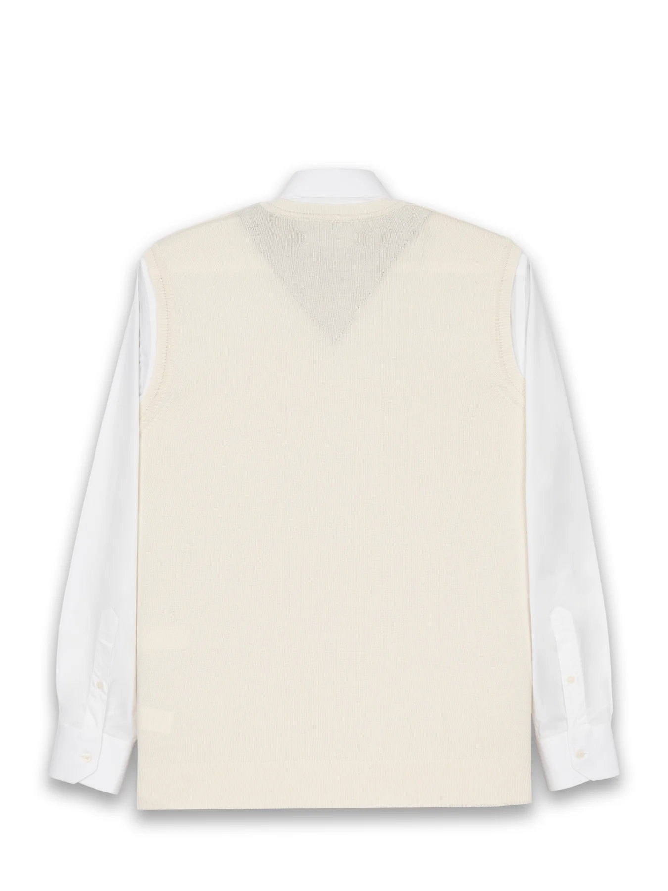 ژیله بافت یقه هفت ساده شیری