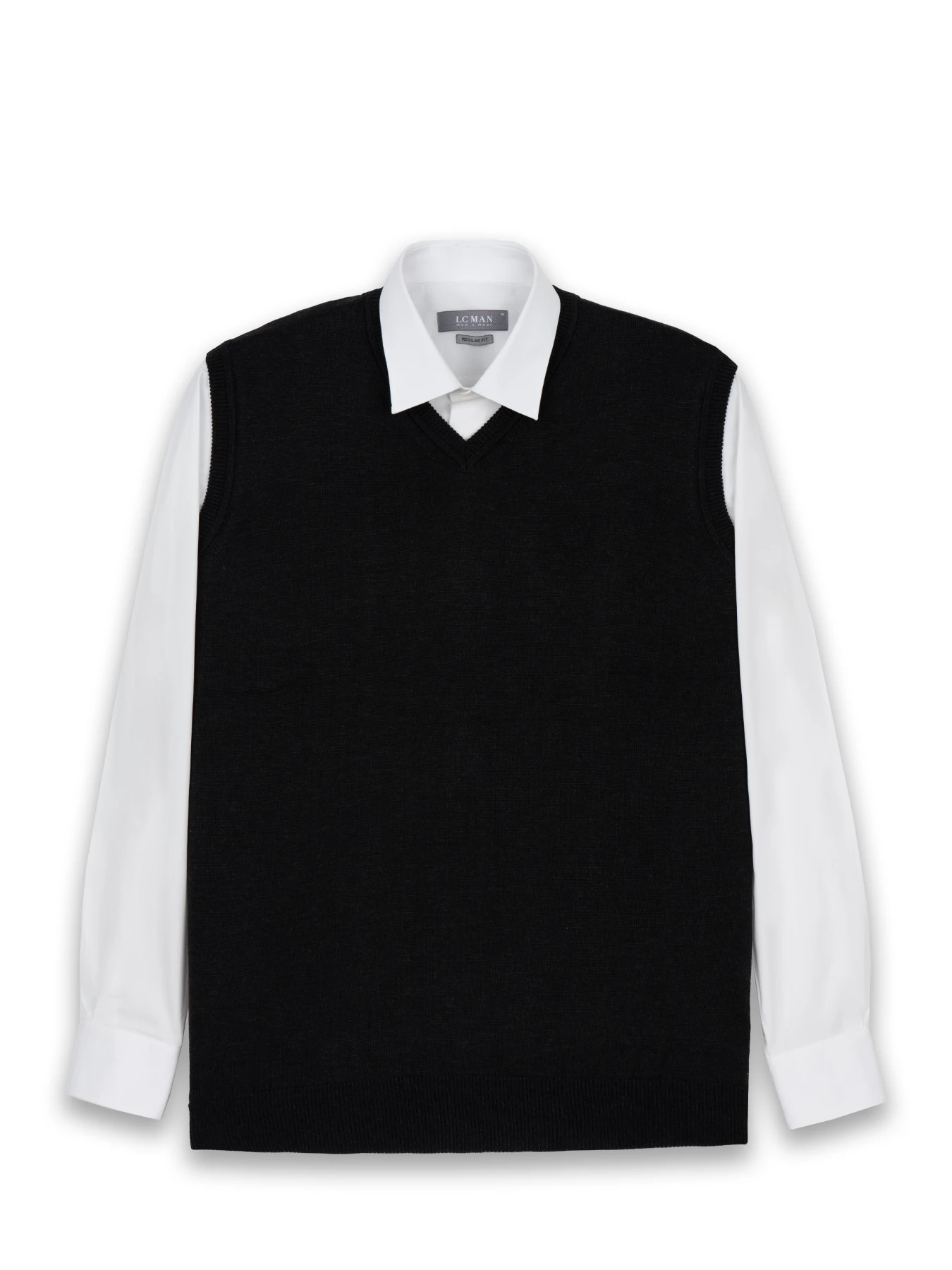 ژیله بافت یقه هفت ساده زغالی