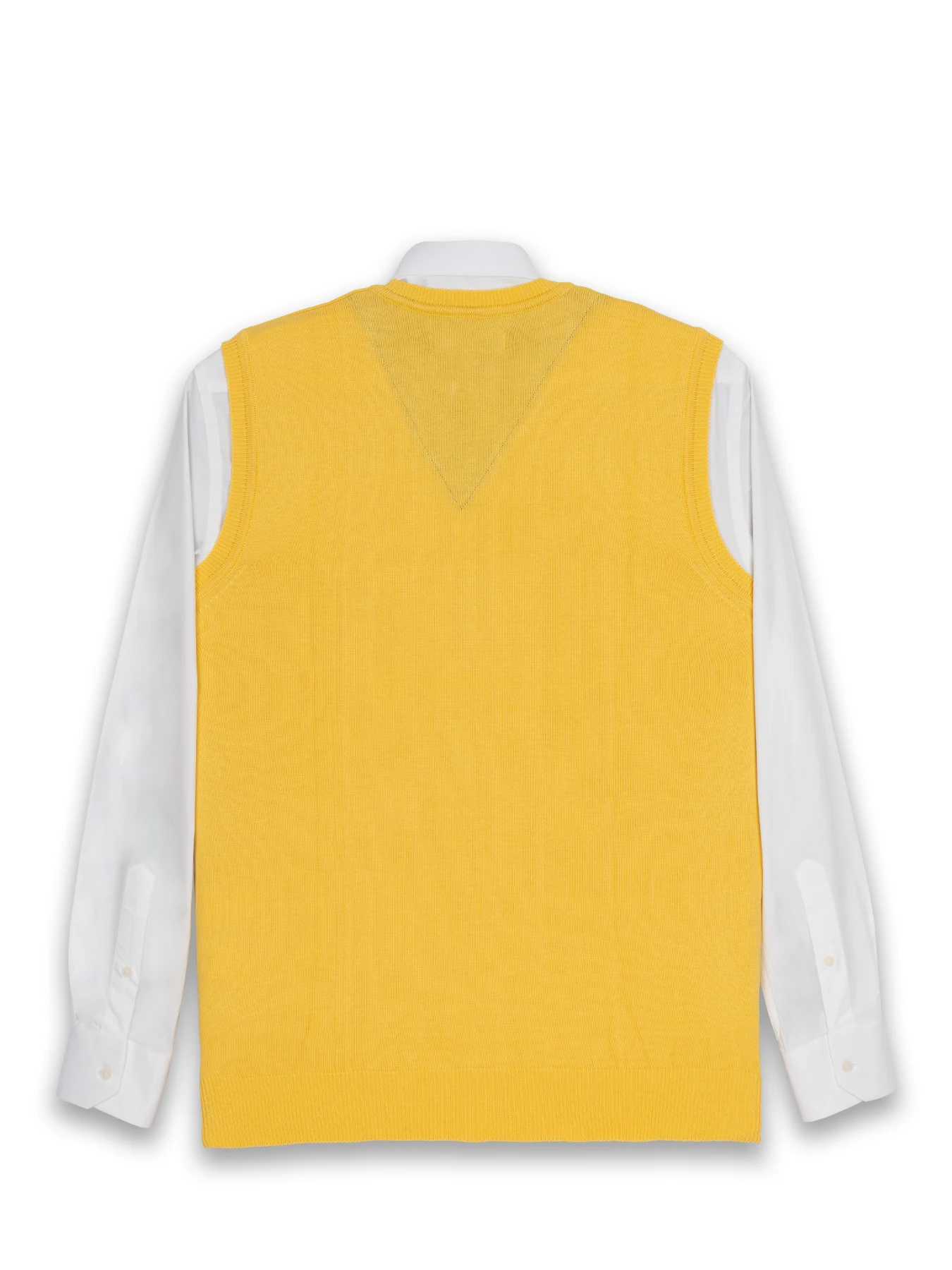 ژیله بافت یقه هفت ساده زرد