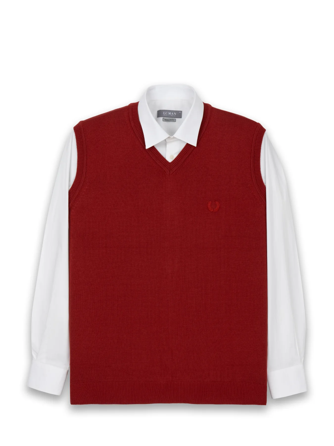 ژیله بافت یقه هفت ساده قرمز