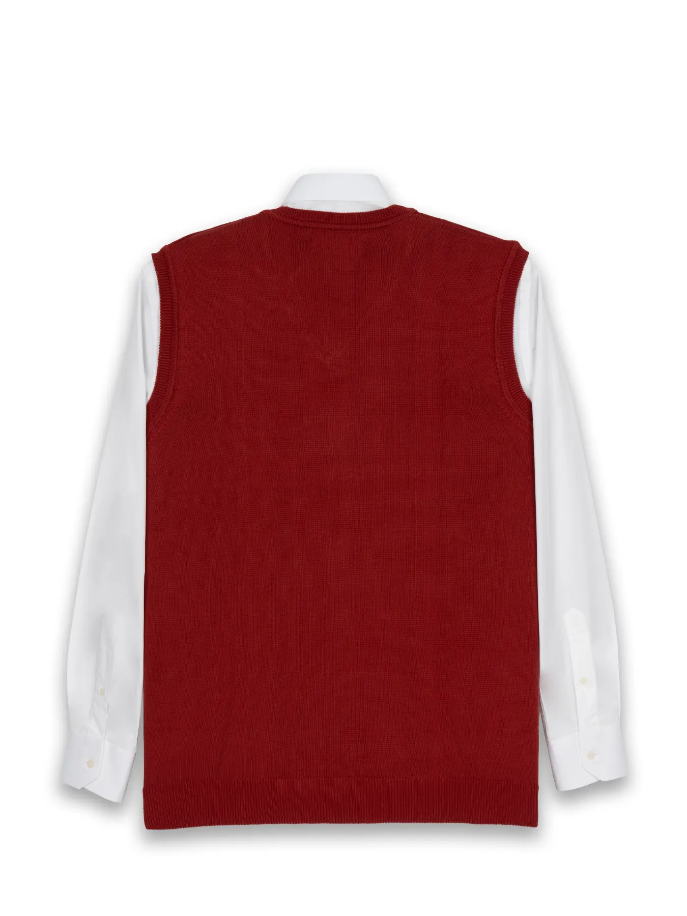 ژیله بافت یقه هفت ساده قرمز