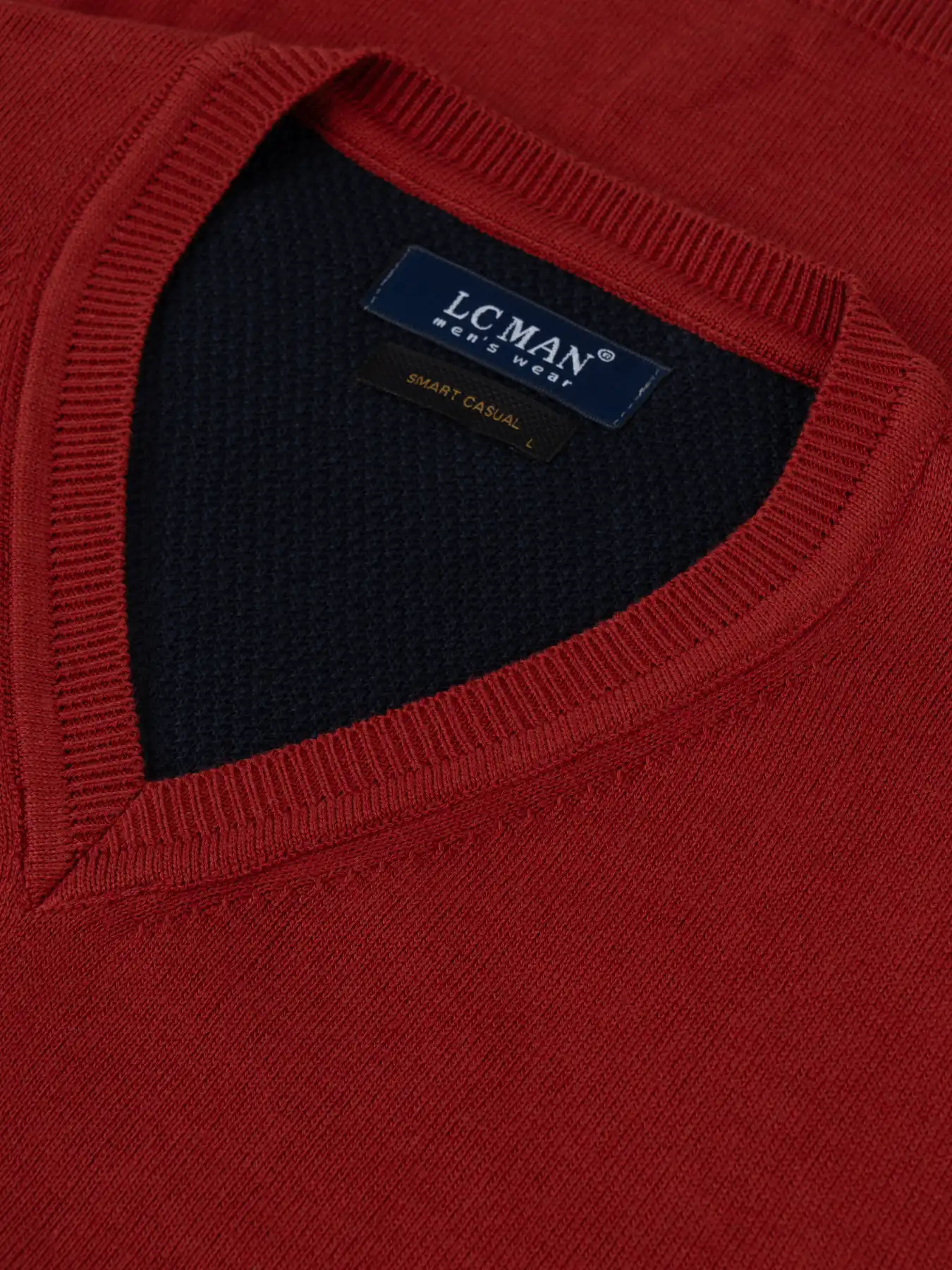 ژیله بافت یقه هفت ساده قرمز