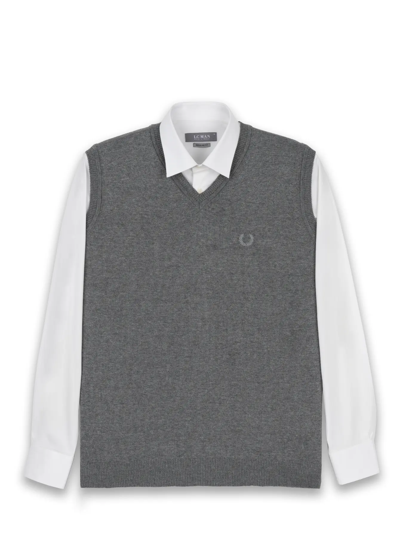 ژیله بافت یقه هفت ساده طوسی