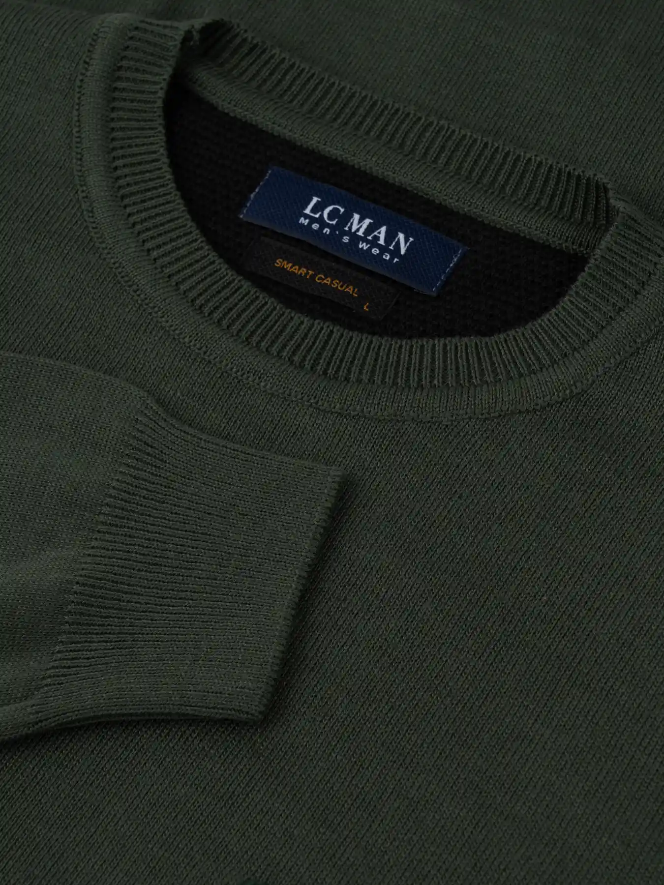 پلیور سبز یقه گرد ساده 