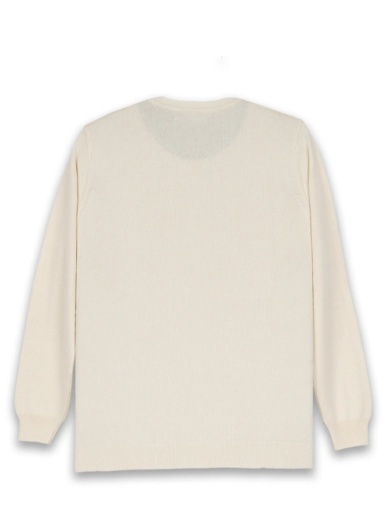 پلیور شیری یقه گرد ساده 