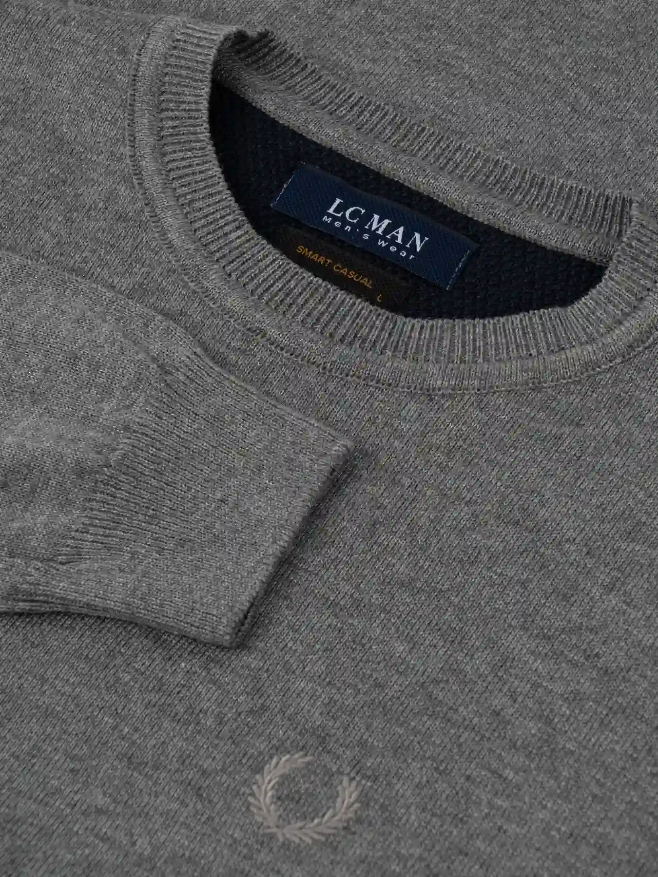 پلیور طوسی یقه گرد ساده