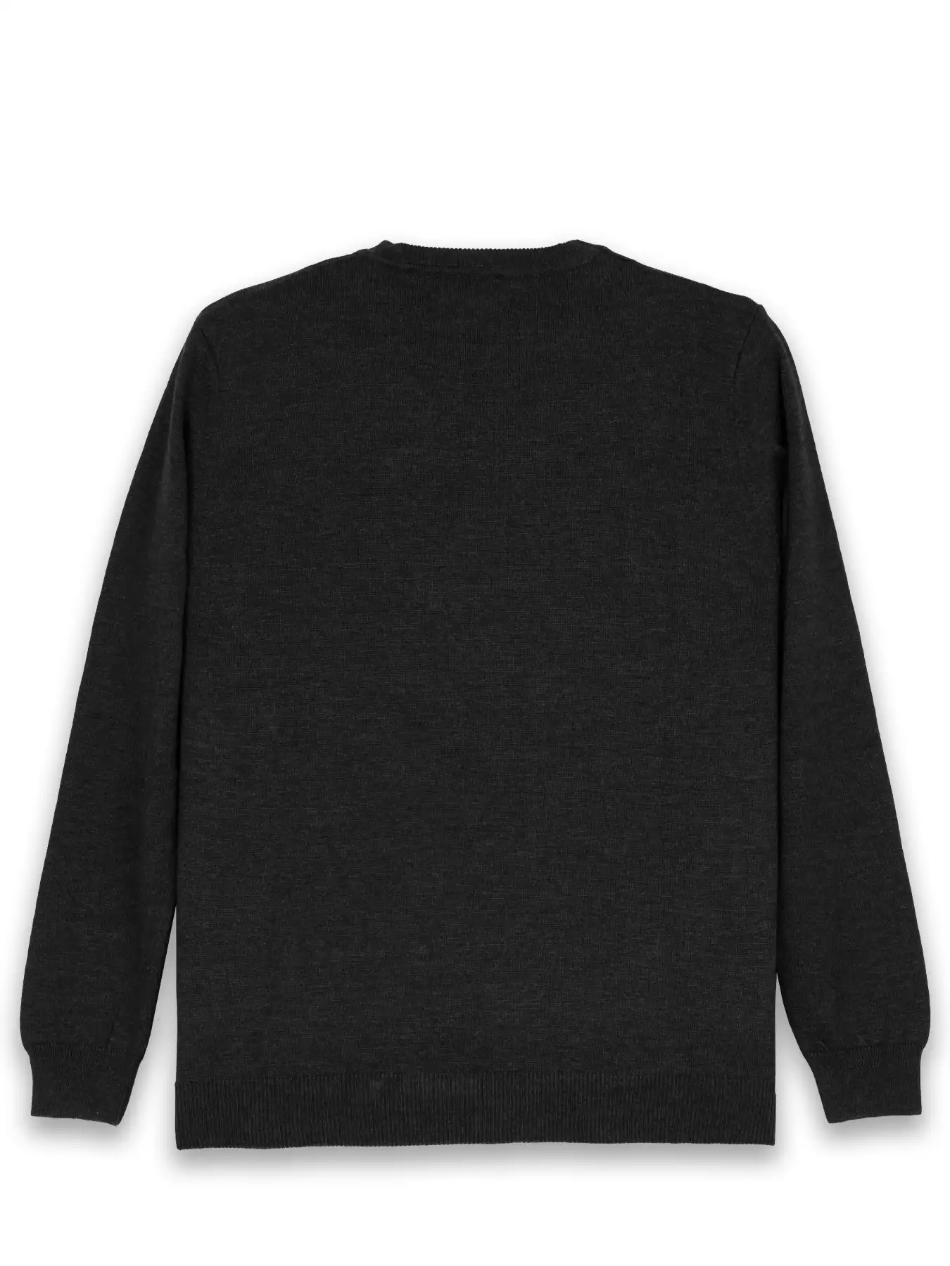 پلیور زغالی یقه گرد ساده 