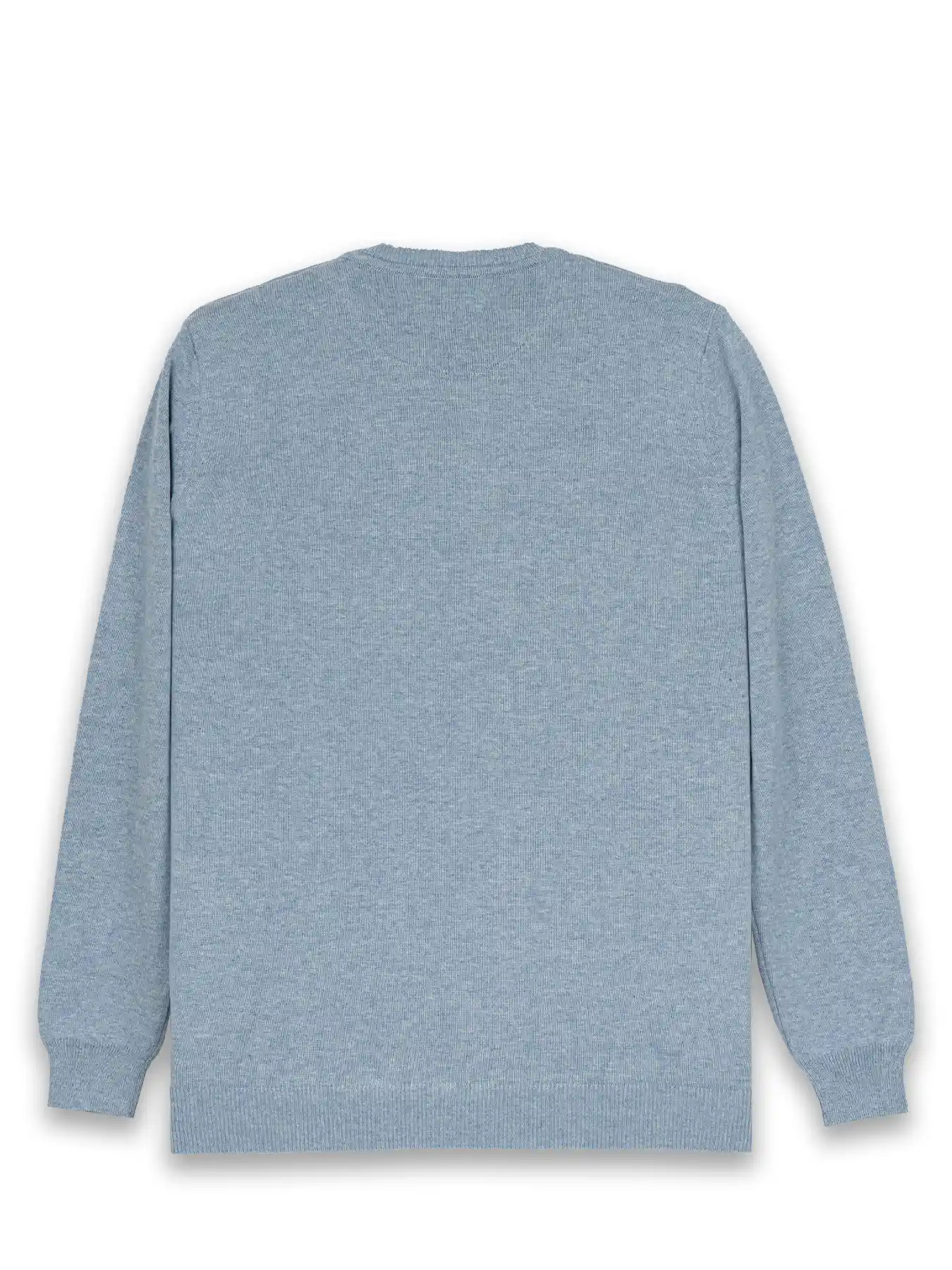 پلیور آبی روشن یقه گرد ساده 