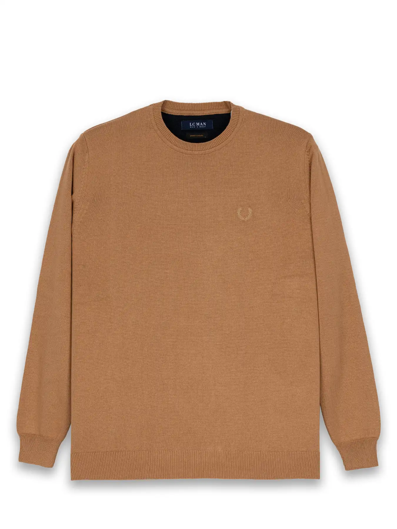 پلیور قهوه ای یقه گرد ساده 