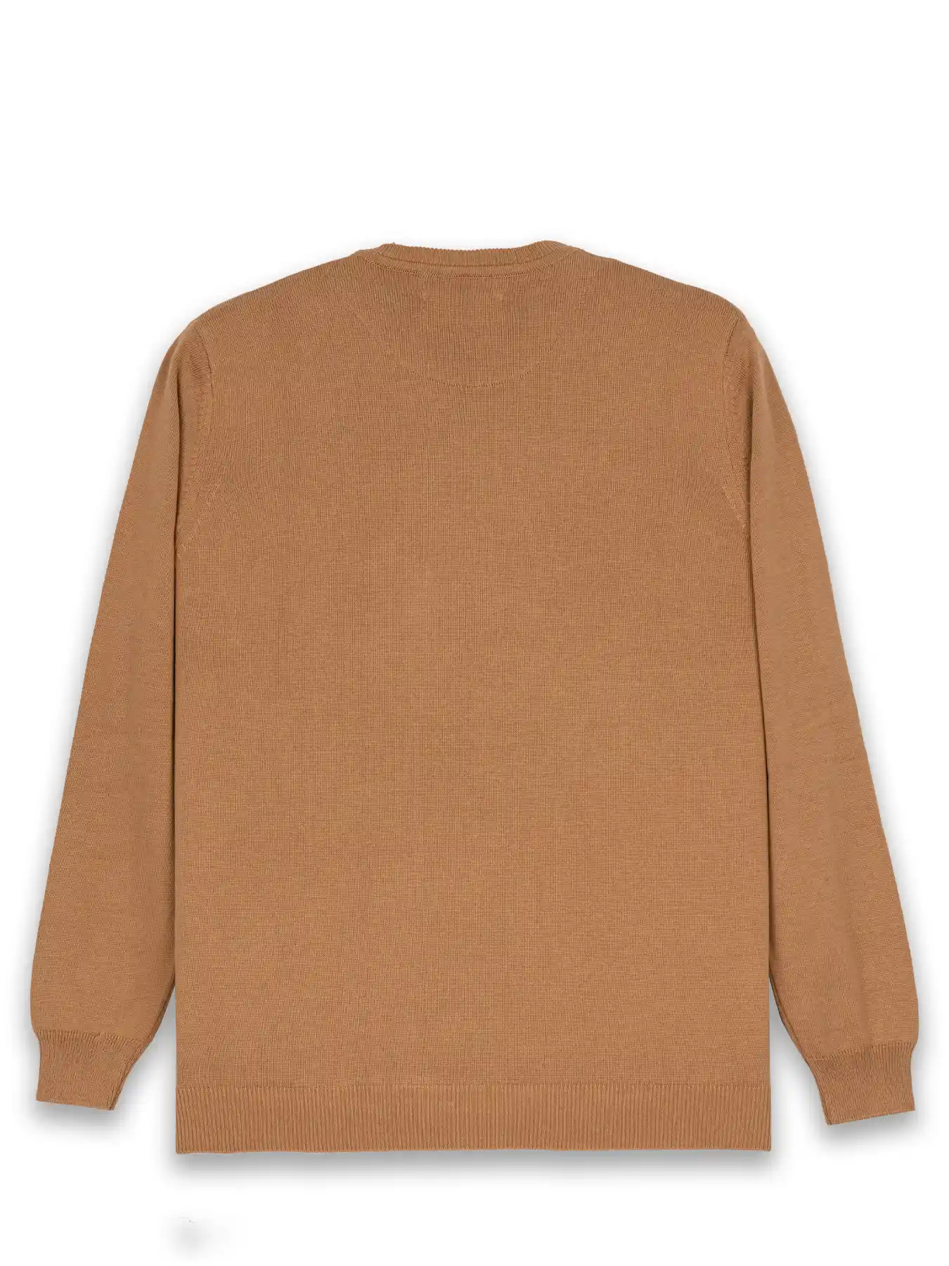 پلیور قهوه ای یقه گرد ساده 