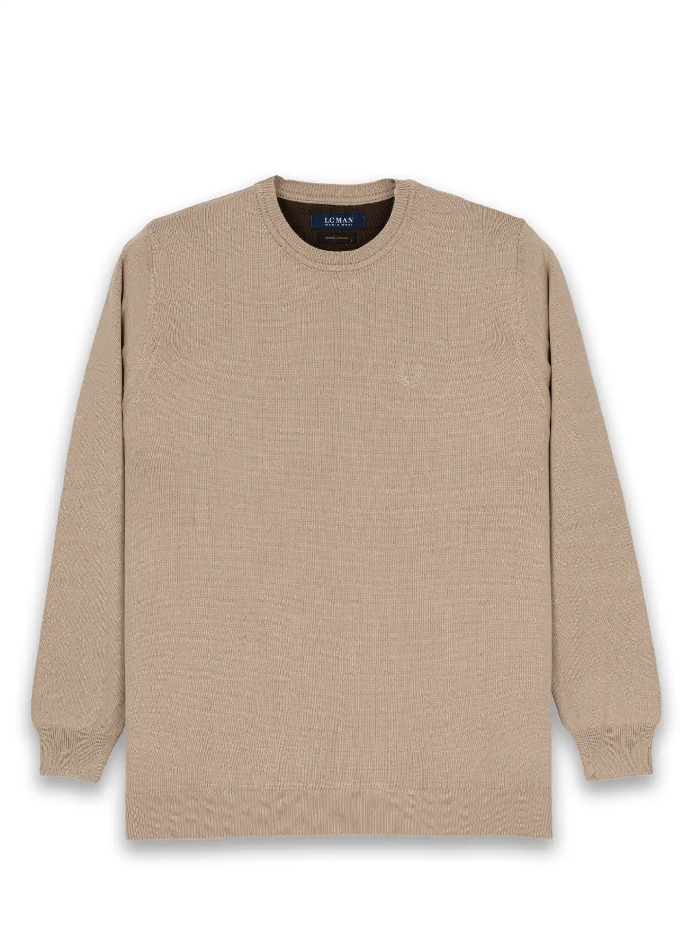 پلیور کرم یقه گرد ساده